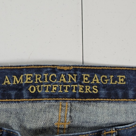 American Eagle Outfitters Mens Original Straight Dark Wash Denim Jeans 32x32 - Picture 7 of 10
